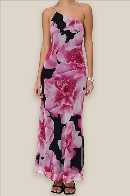 FLORAL SLIM FITTING MAXI DRESS