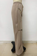 ZIPPER WIDE LEG PANTS