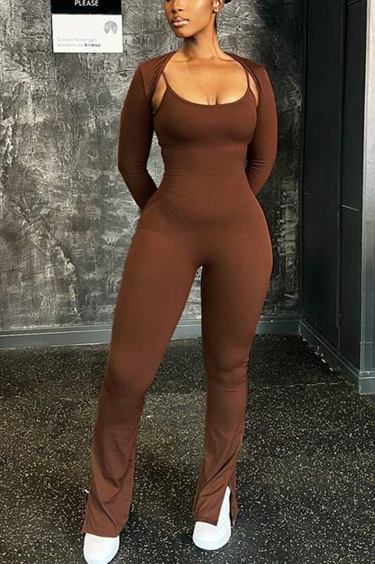 LONG SLEEVE SHRUG AND BODYCON JUMPSUIT SET