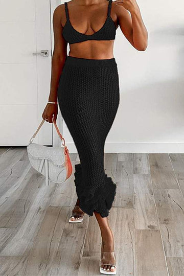 MESH BRA TOP AND MAXI SKIRT