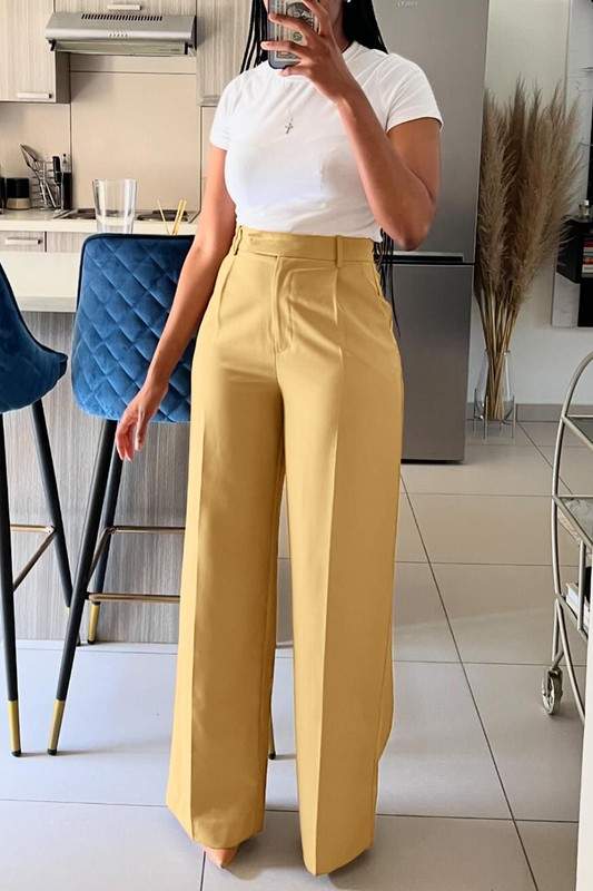 HIGHT WAIST STRAIGHT LEG LONG PANTS