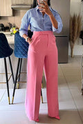 HIGHT WAIST STRAIGHT LEG LONG PANTS