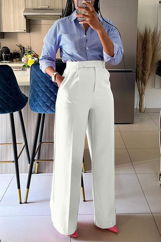 HIGHT WAIST STRAIGHT LEG LONG PANTS