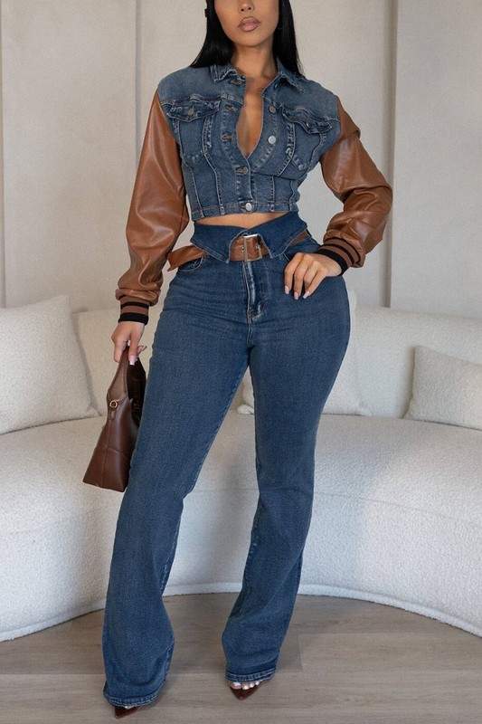 DENIM JACKET AND PANTS SET