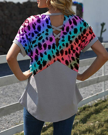 Leopard Long Sleeve Loose Blouse