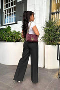 HIGHT WAIST STRAIGHT LEG LONG PANTS