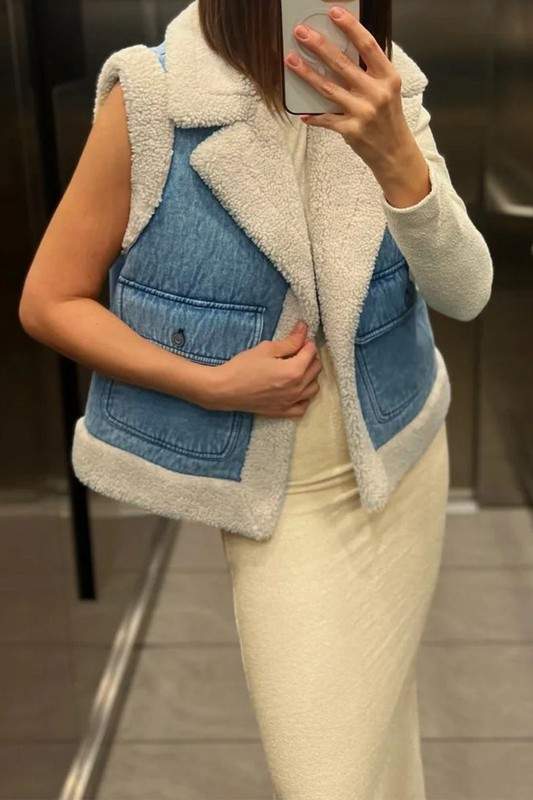 SHERPA DENIM VEST