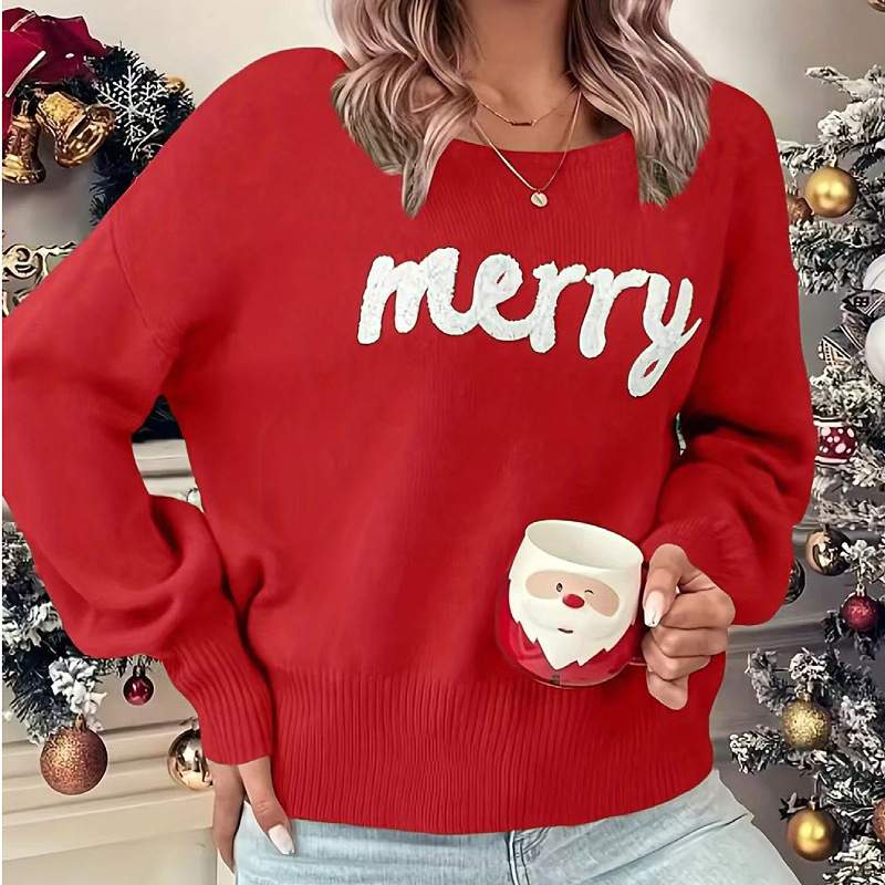 SWEATER WOMEN S CHRISTMAS ROUND NECK LONG SLEEVE PULLOVER SWEATER WOMEN